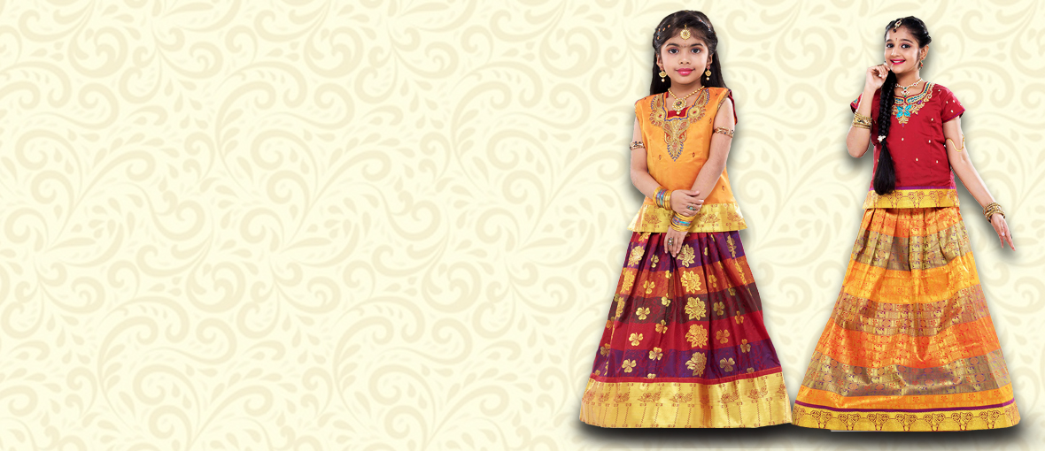 Saara Fashions Online - Pattu pavadai | Pattu Half Sarees | Traditional Kids Wear