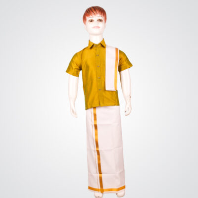 readymade cotton olive green dhoti